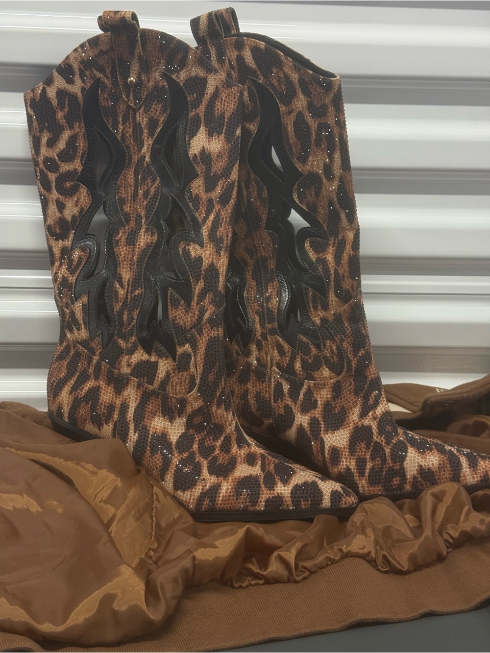NEW Jessica Simpson Leopard Print Western Cowboy Boots